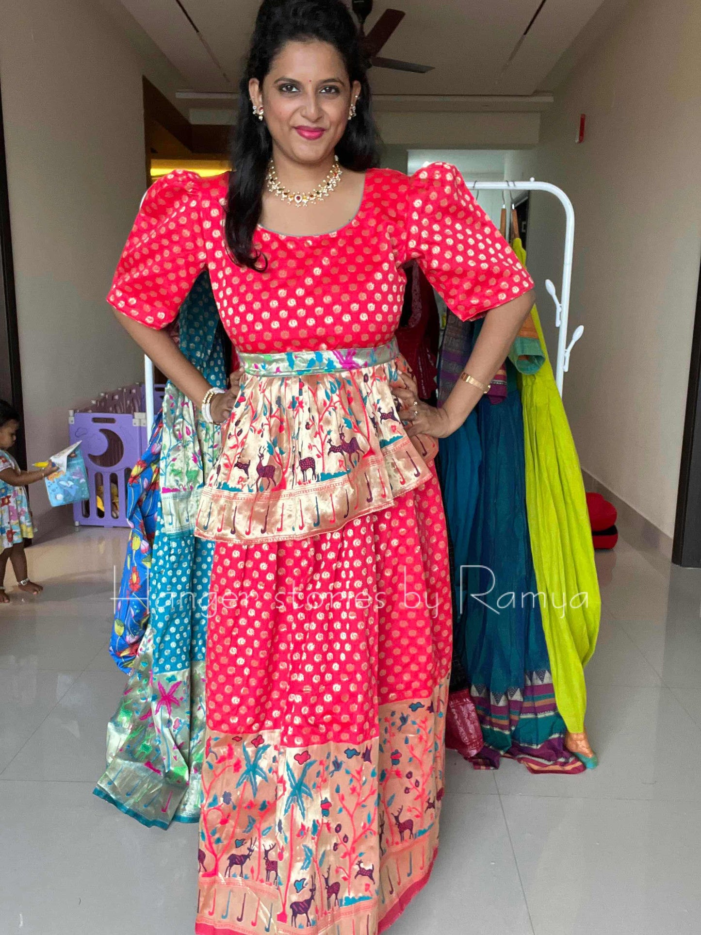 Paithani Pink Peplum