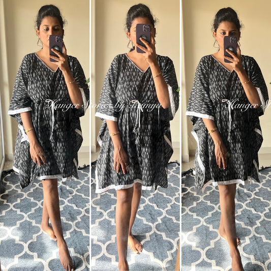 Black Ikkat Kaftan