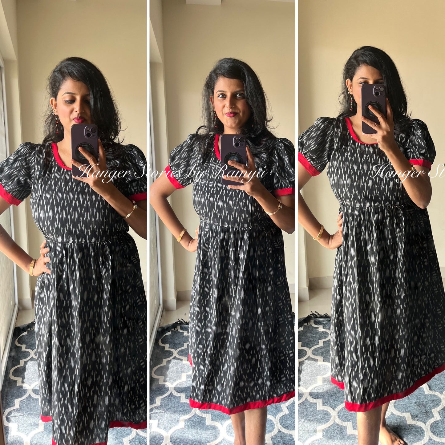 Black Ikkat feeding dress
