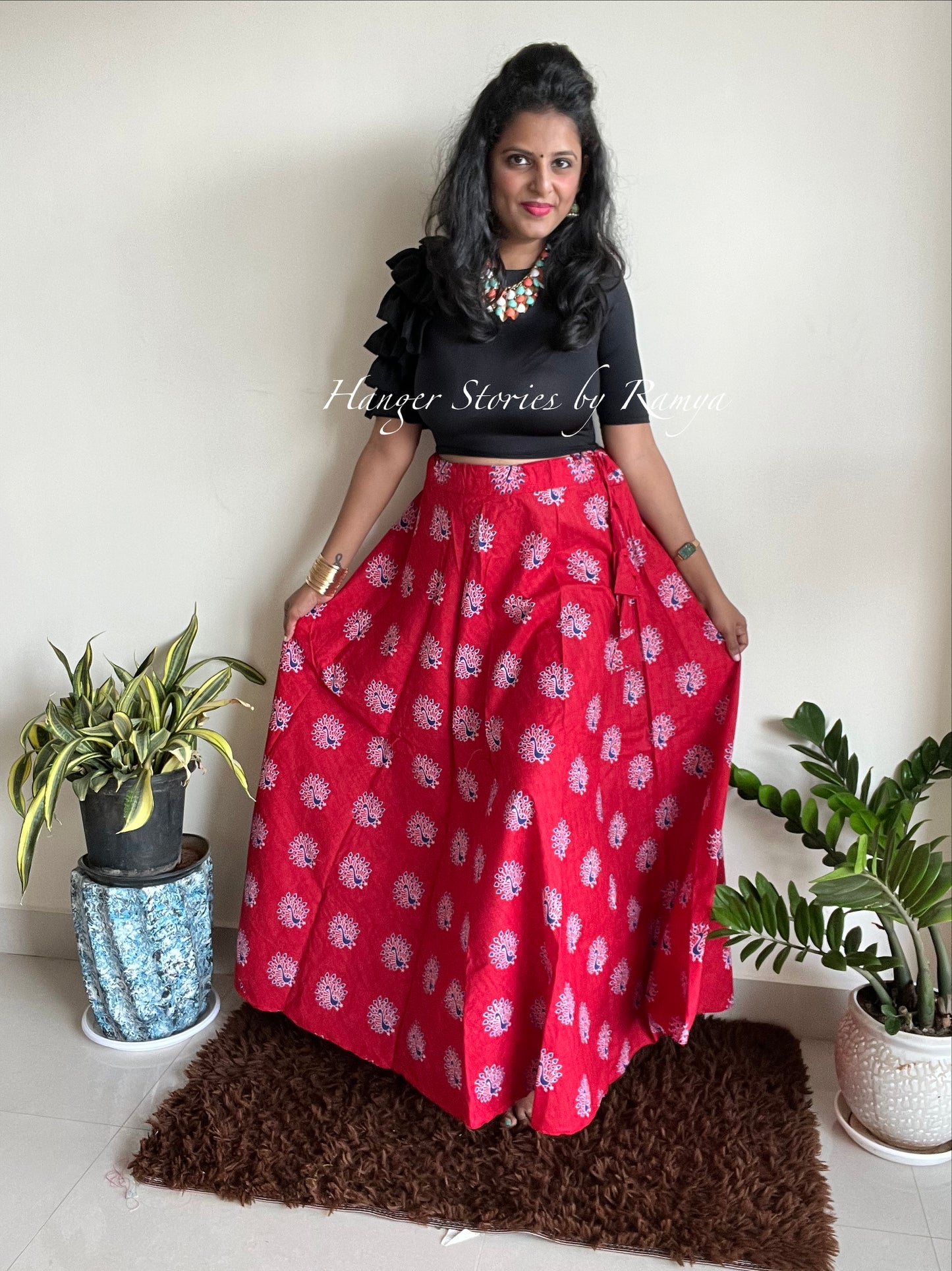 Mayil Red Skirt