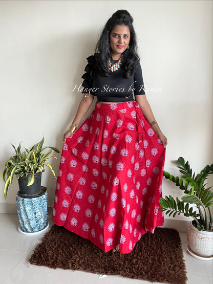 Mayil Red Skirt