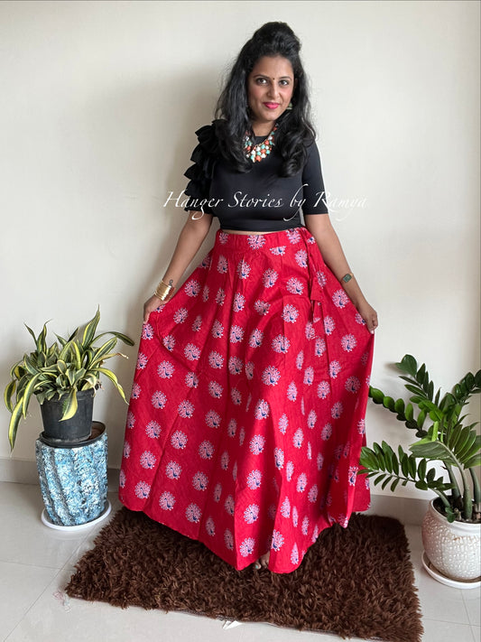 Mayil Red Skirt