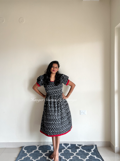 Black Ikkat feeding dress