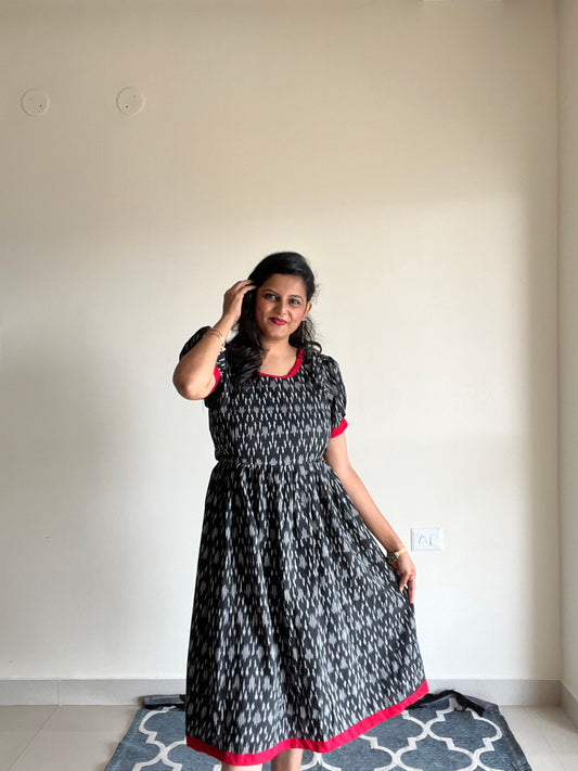 Black Ikkat feeding dress