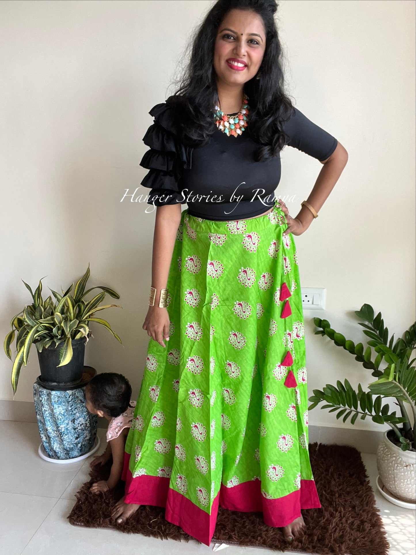 Mayil Green Skirt