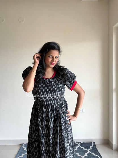 Black Ikkat feeding dress