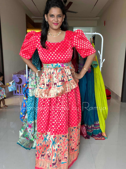 Paithani Pink Peplum