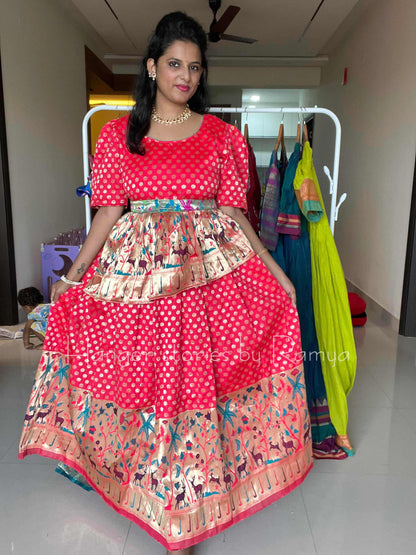 Paithani Pink Peplum
