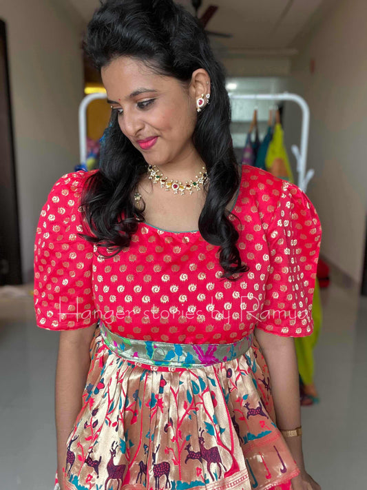 Paithani Pink Peplum